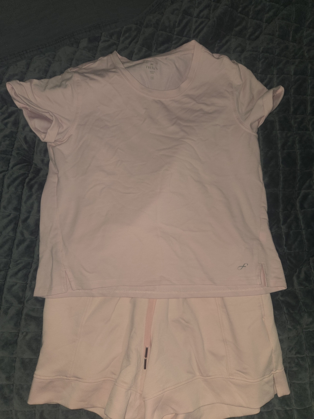 Women's Light Pink Athletic Shorts Set - Breathable Activewear